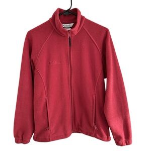 Columbia Benton Springs Brick Red Full Zip Fleece Jacket Wms Size M